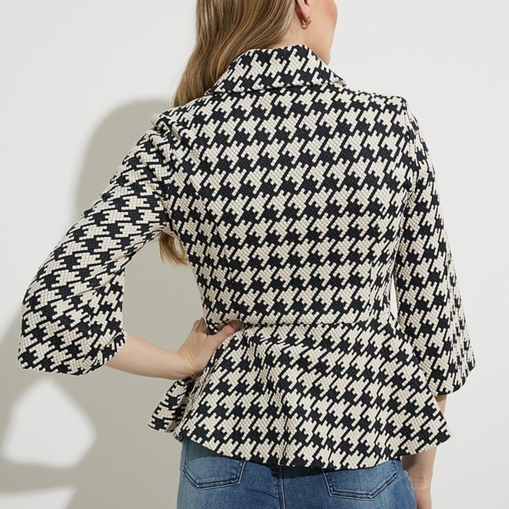Joseph Ribkoff NEW 3/4 Sleeve Houndstooth Jacket Style 224160 - Picture 5 of 5